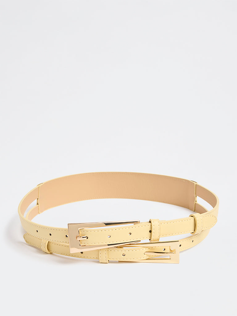 Westside Accessories Yellow Dual Buckle Belt