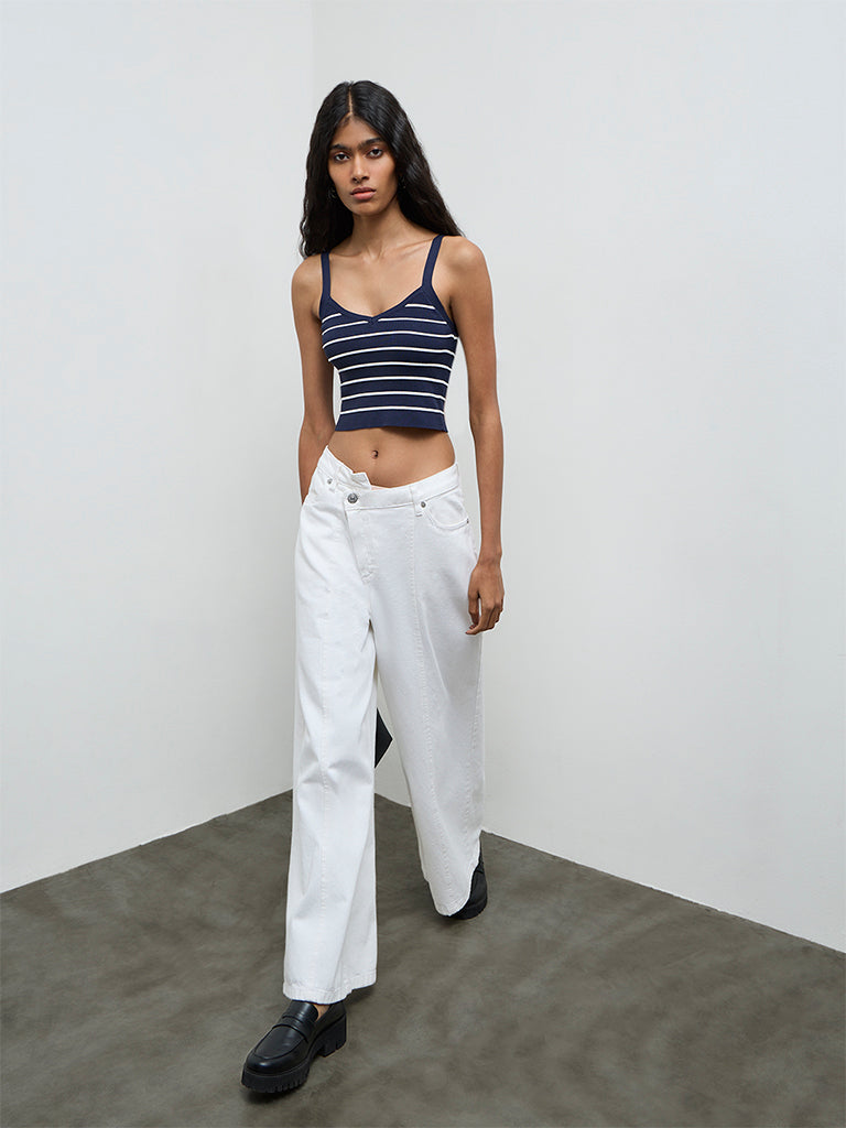 Nuon Navy Striped Top