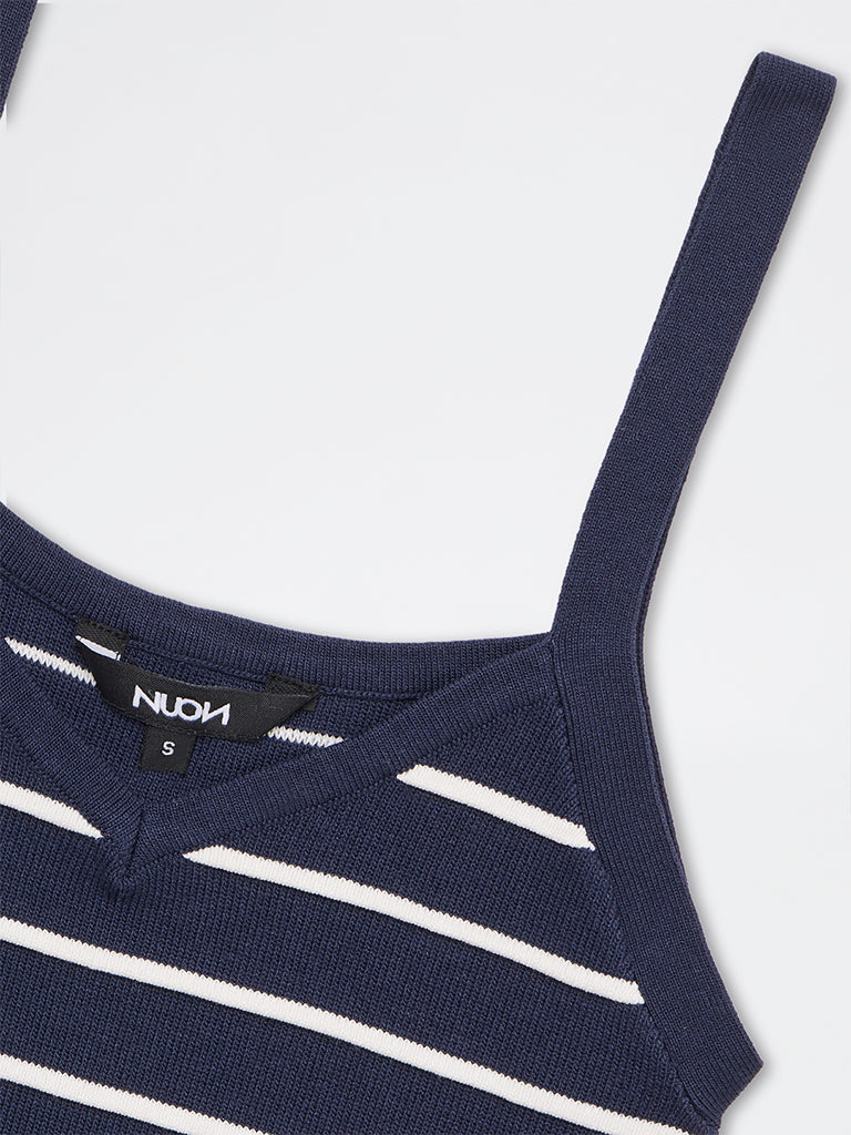 Nuon Navy Striped Top