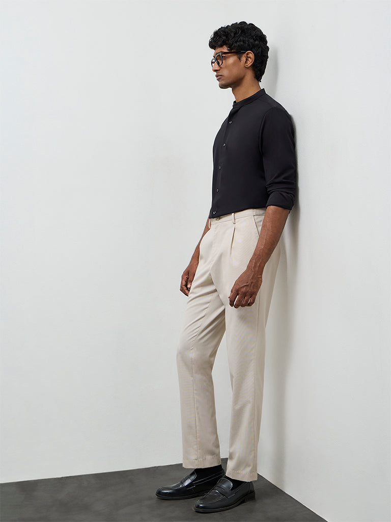 WES Formals Black Ultra Slim -Fit Shirt