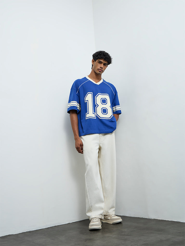 Nuon Off-White Relaxed-Fit Mid-Rise Jeans