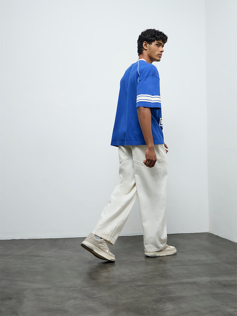 Nuon Off-White Relaxed-Fit Mid-Rise Jeans