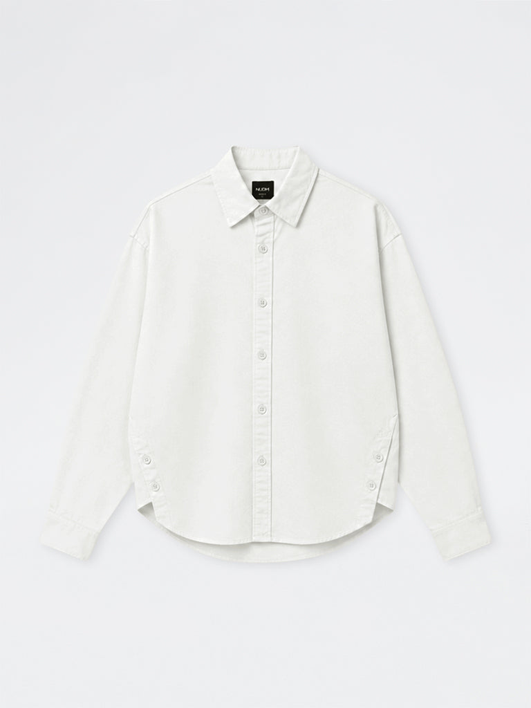 Nuon Off-White Boxy-Fit Cotton Shirt