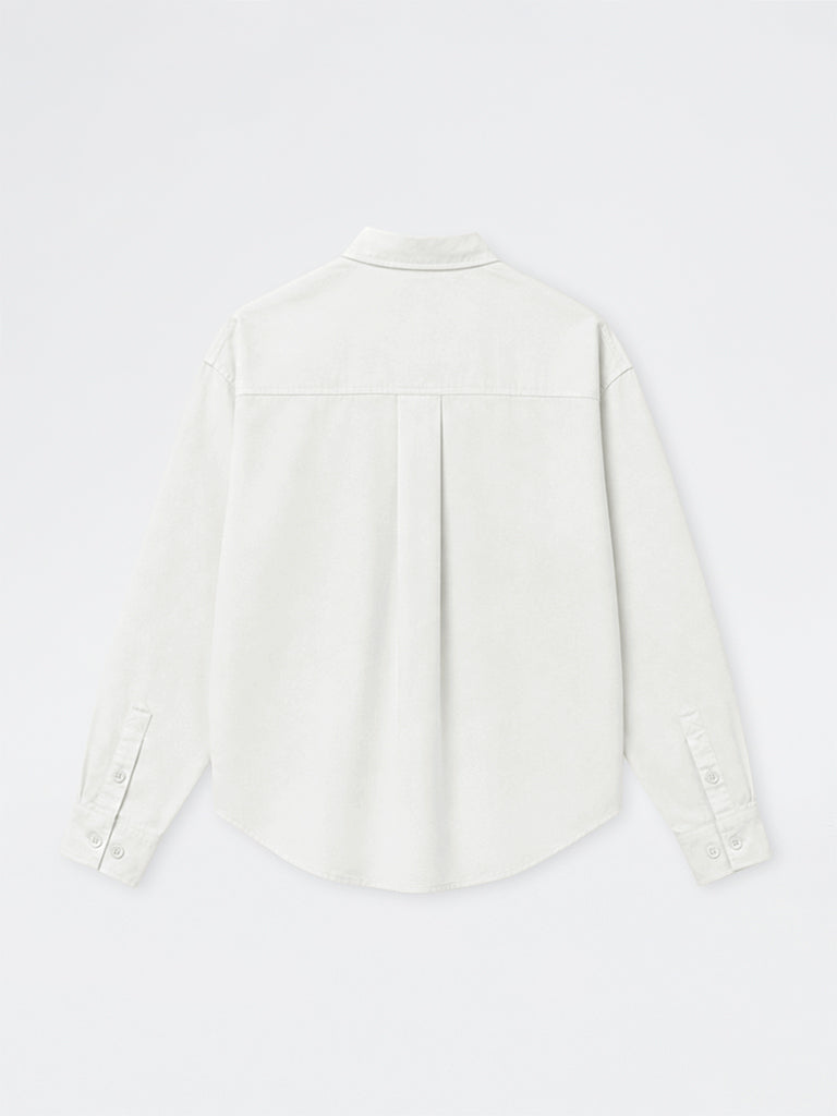 Nuon Off-White Boxy-Fit Cotton Shirt