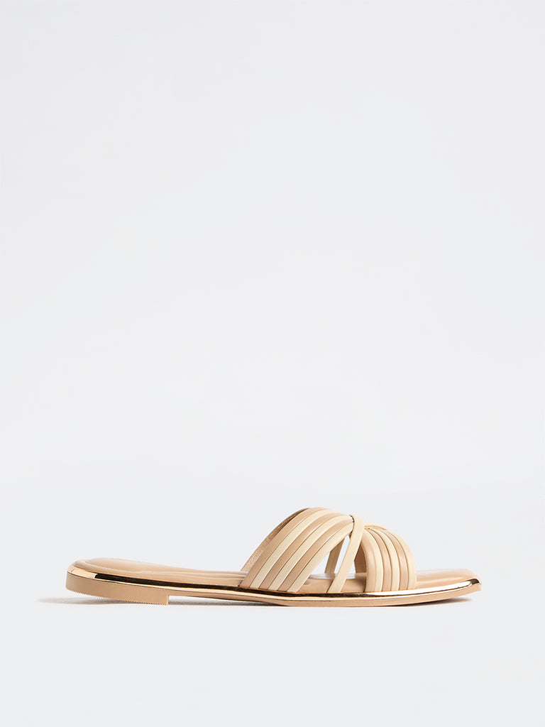 LUNA BLU Blush Stripe-Design Slides