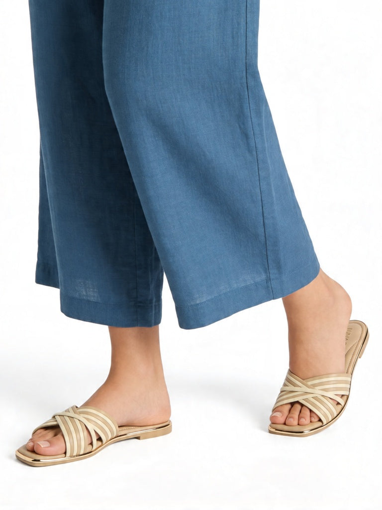 LUNA BLU Blush Stripe-Design Slides