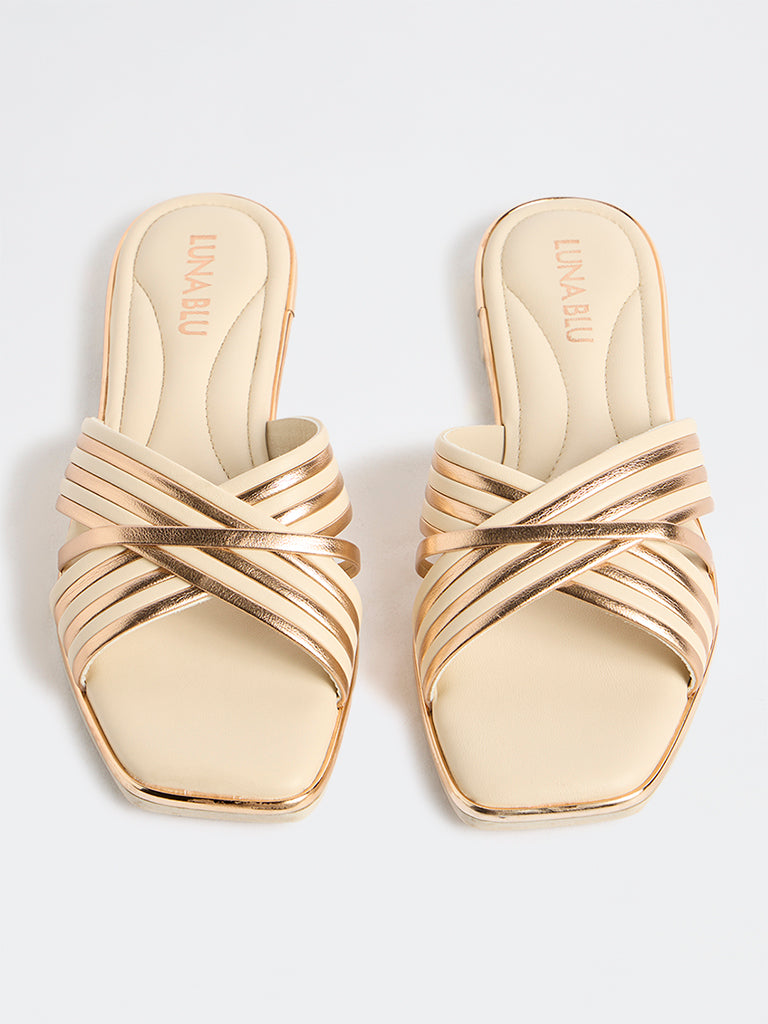 LUNA BLU Ivory Stripe-Design Slides