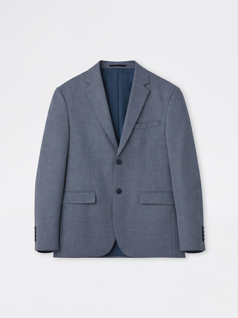 WES Formals Grey Houndstooth Checkered Slim-Fit Blazer