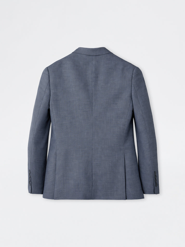 WES Formals Grey Houndstooth Checkered Slim-Fit Blazer