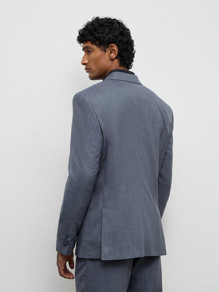 WES Formals Dark Grey Slim-Fit Blazer