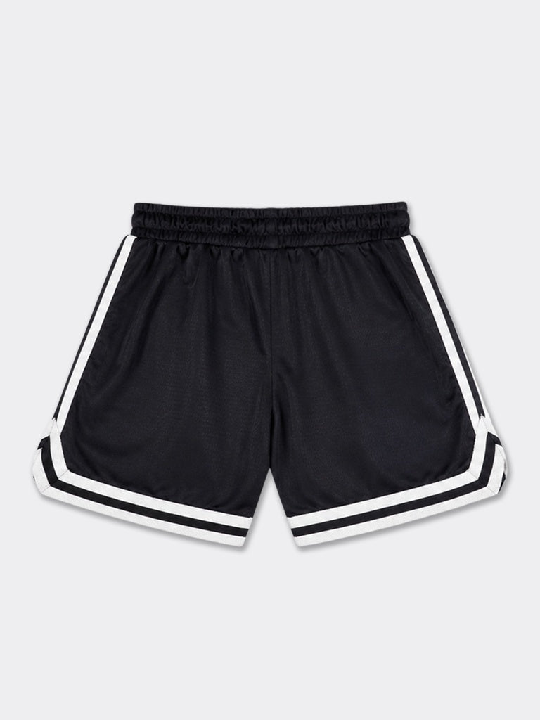 Boys Black Striped Athletic Shorts