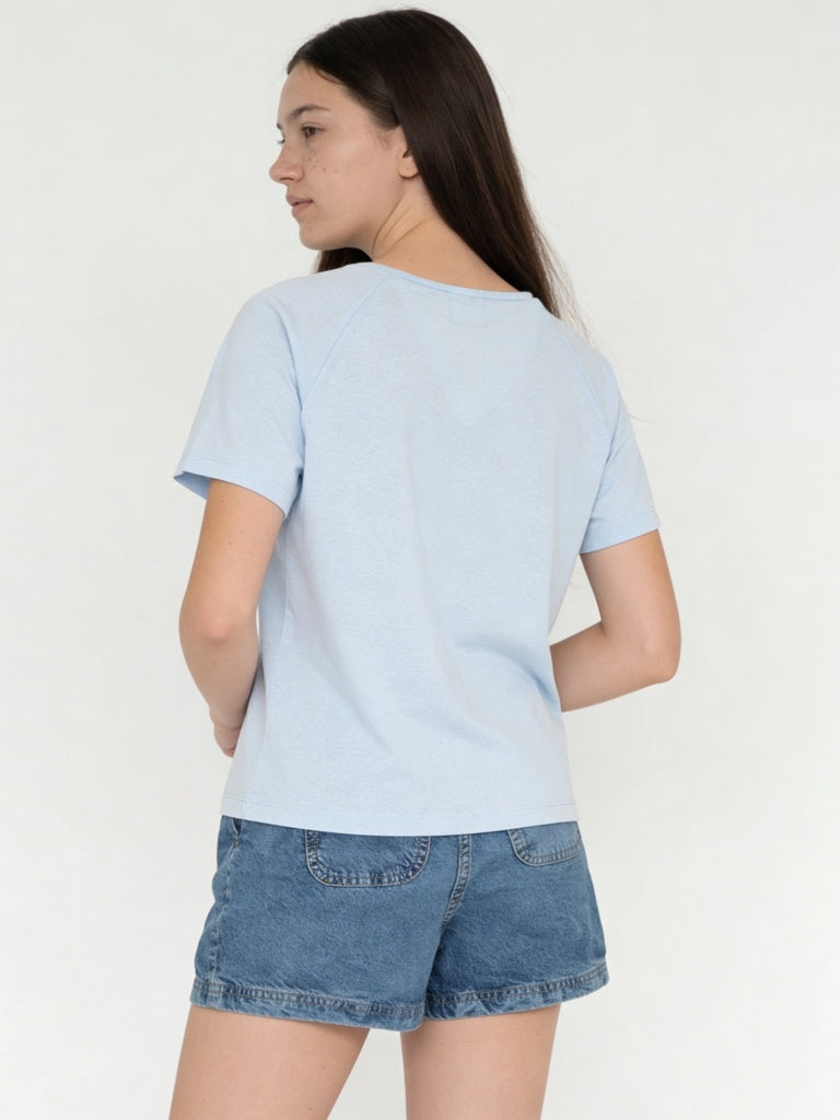 Y&F Kids Girls Blue Text-Printed T-Shirt