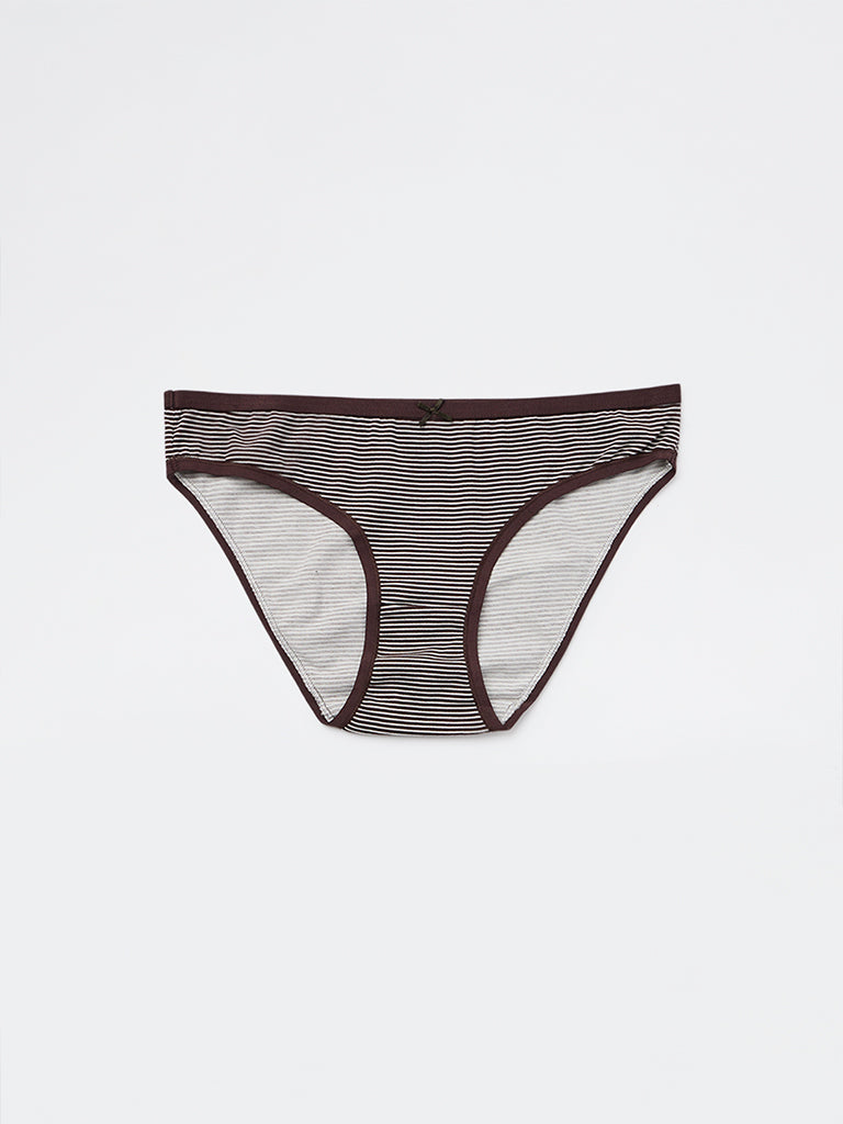Wunderlove 3-Pack Heart Printed Bikini Cotton-Blend Briefs