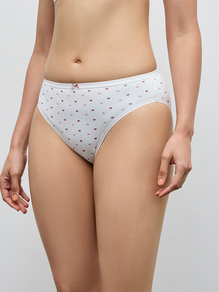 Wunderlove Dusty Pink Hi-Leg Cotton-Blend Briefs - Pack of 3