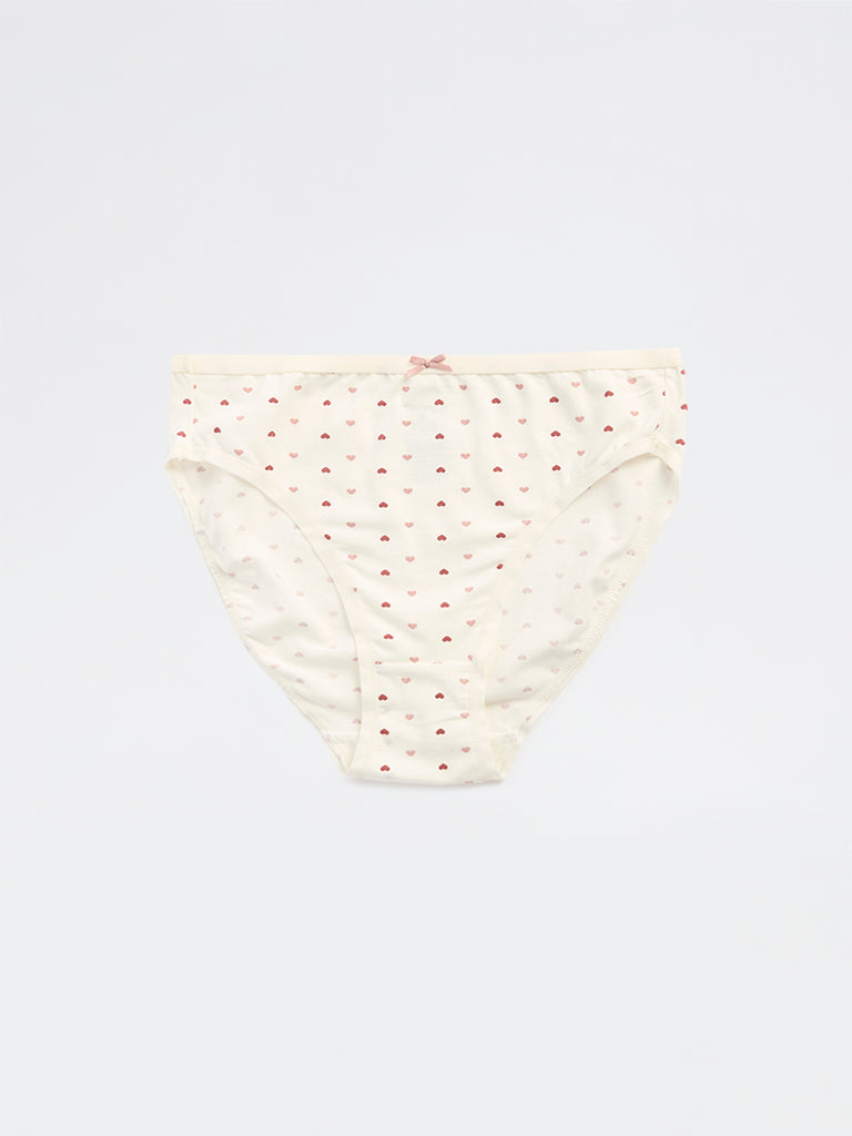 Wunderlove Dusty Pink Hi-Leg Cotton-Blend Briefs - Pack of 3