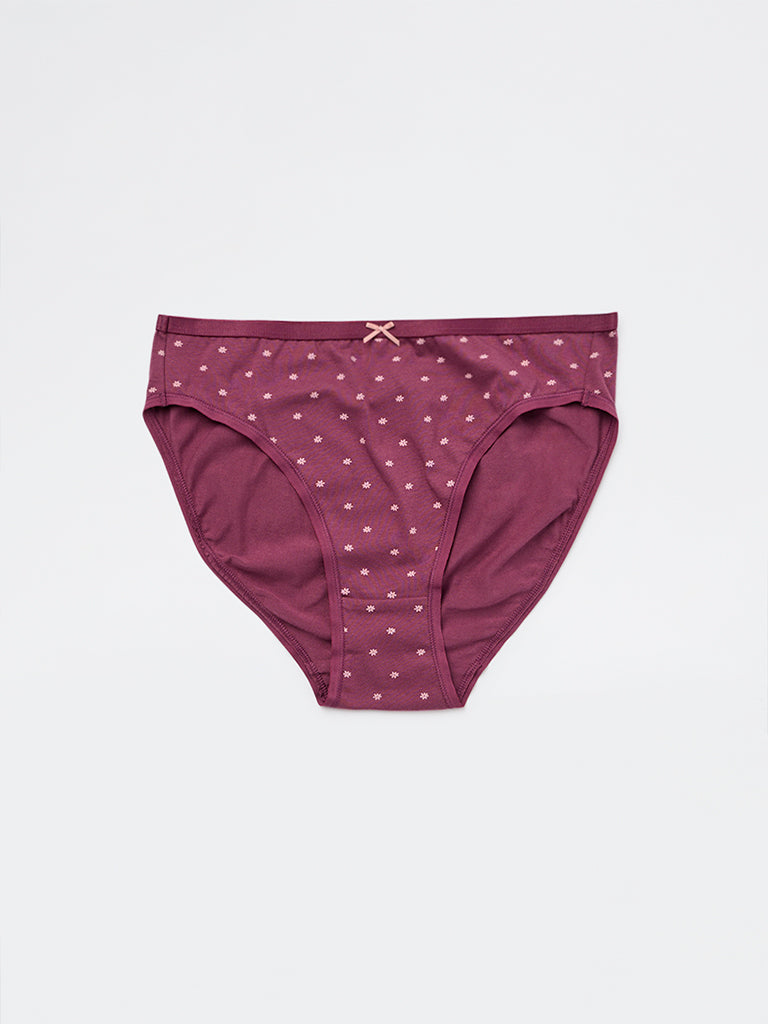 Wunderlove 3-Pack Printed Cotton-Blend Hi-Leg Briefs