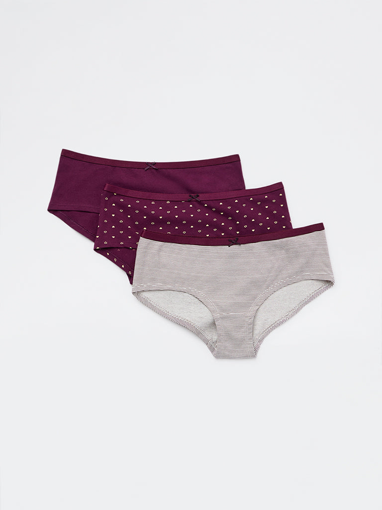 Wunderlove 4-Pack Cotton-Blend Hi-Leg Briefs
