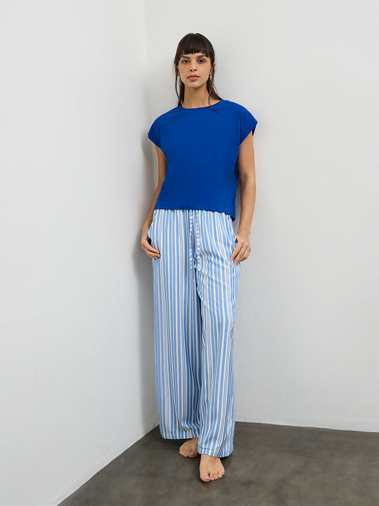 Wunderlove Blue Cotton T-Shirt