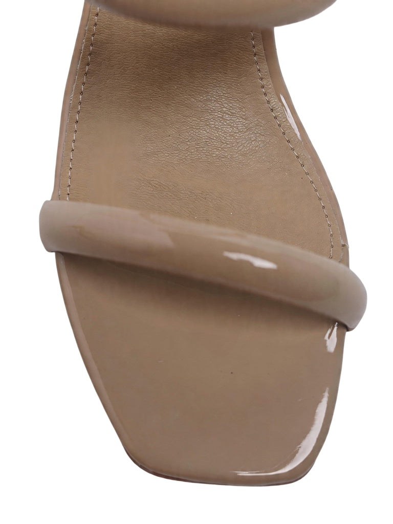 LUNA BLU Nude Dual Strap Heel Sandals