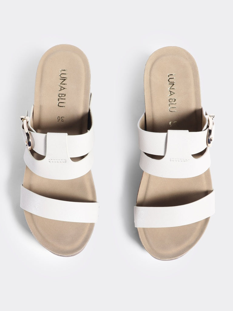 LUNA BLU Ivory Wedge Sandals