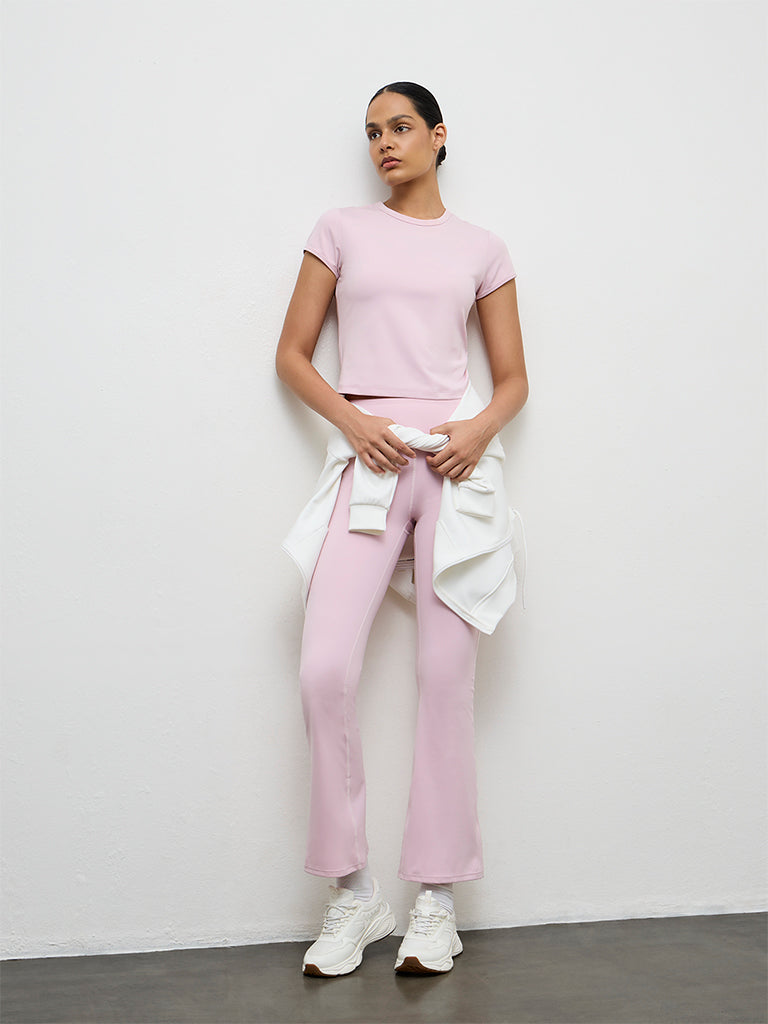 Nuoflexx Light Pink Solid T-Shirt