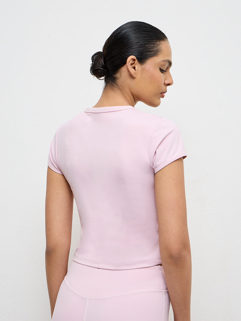 Nuoflexx Light Pink Solid T-Shirt