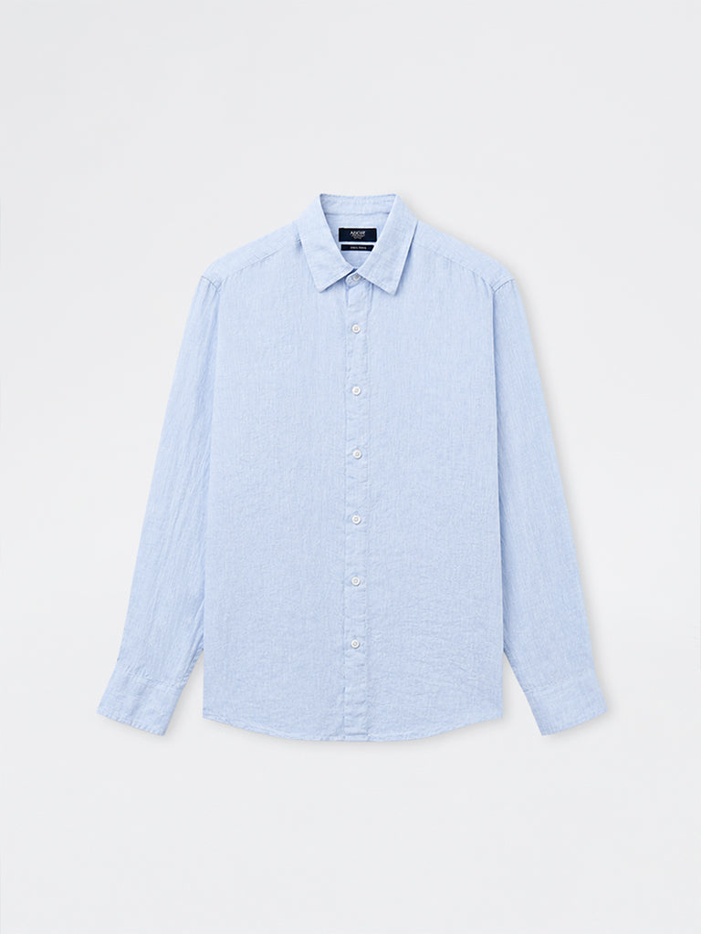 Ascot Light Blue Relaxed-Fit Linen Shirt