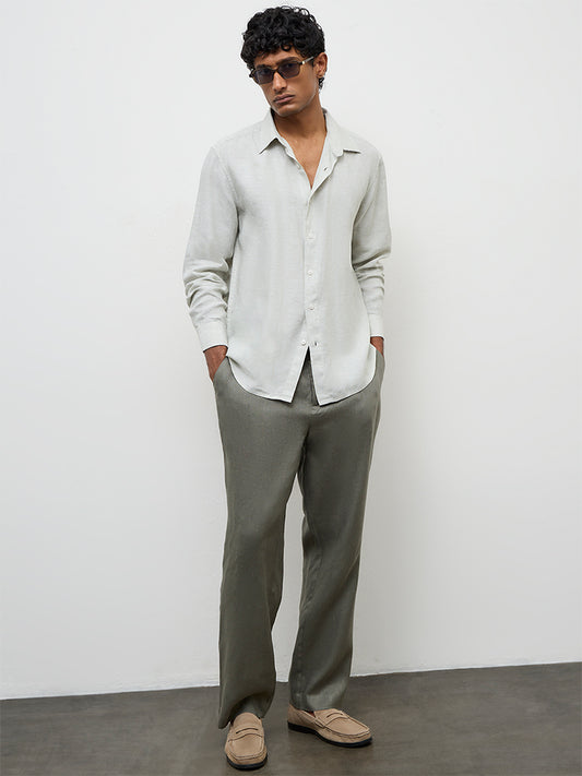 Ascot Sage Relaxed-Fit Linen Shirt
