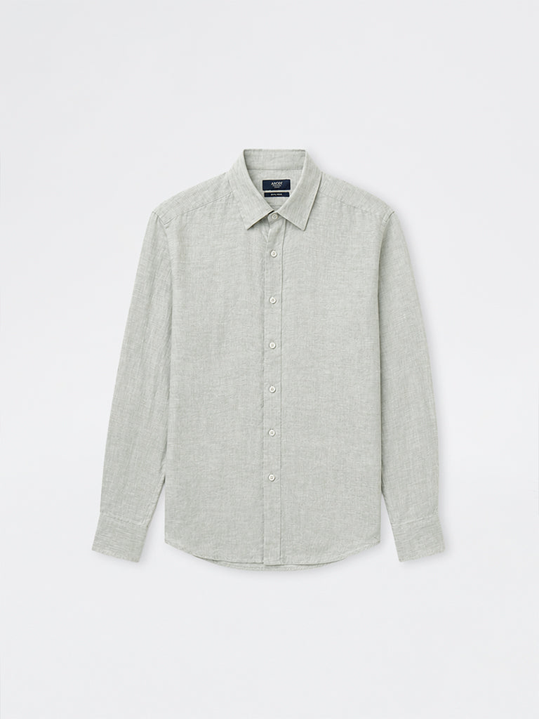 Ascot Sage Relaxed-Fit Linen Shirt