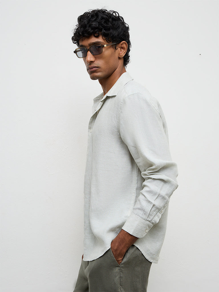Ascot Sage Relaxed-Fit Linen Shirt