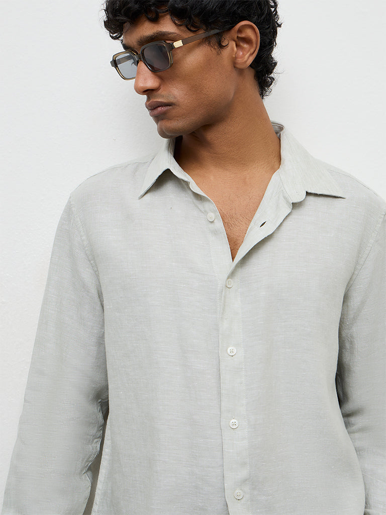 Ascot Sage Relaxed-Fit Linen Shirt
