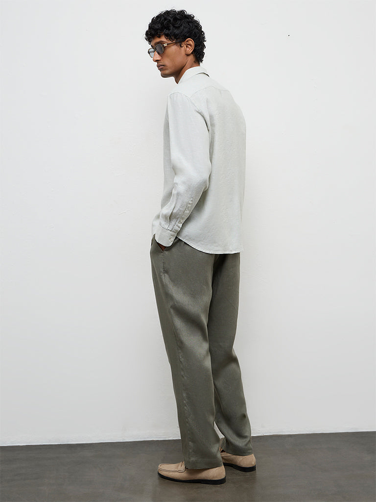 Ascot Sage Relaxed-Fit Linen Shirt