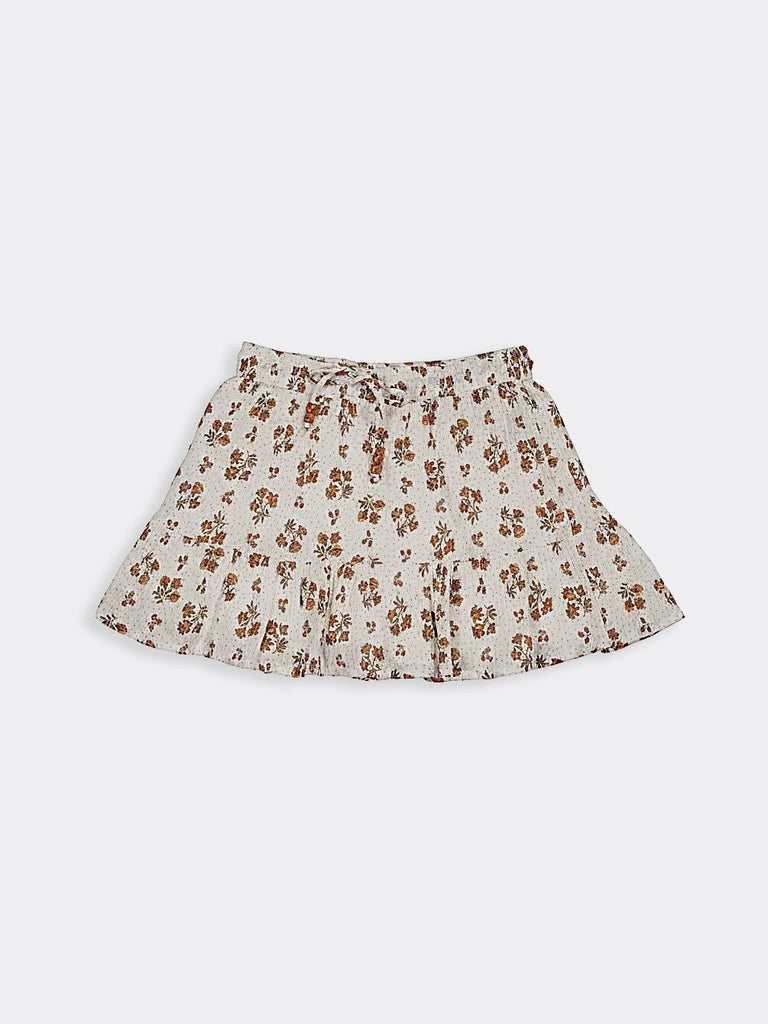 Bombay Paisley Off-White Floral Printed Cotton Skirt