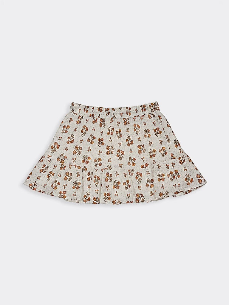 Bombay Paisley Off-White Floral Printed Cotton Skirt
