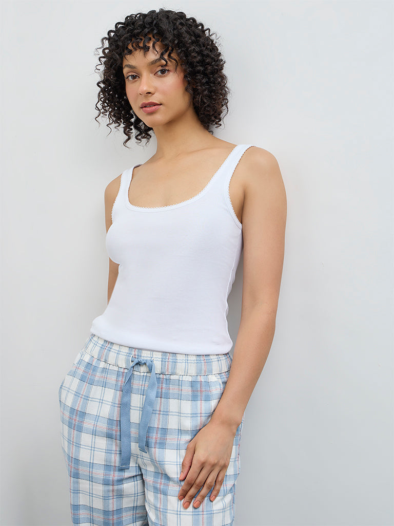 Wunderlove White Cotton Tank Top