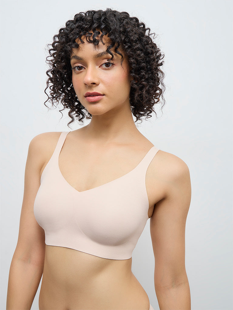 Wunderlove Light Beige Cotton-Blend Padded Bra