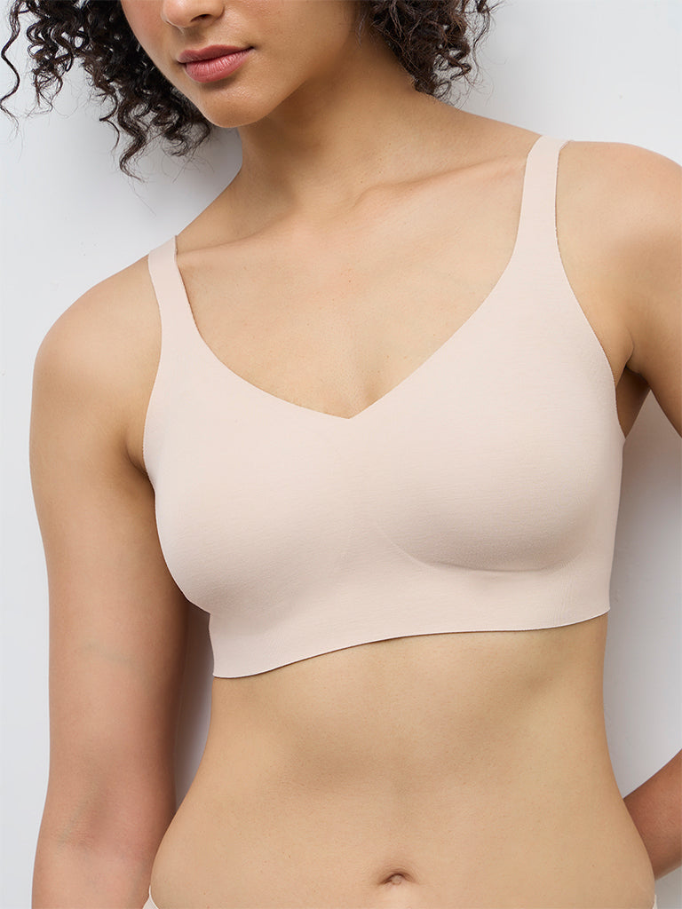 Wunderlove Light Beige Cotton-Blend Padded Bra