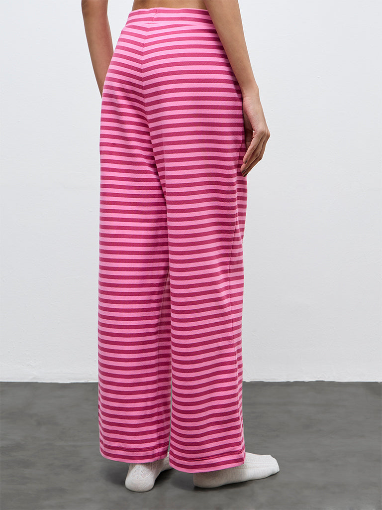 Superstar Pink Striped High-Rise Pants