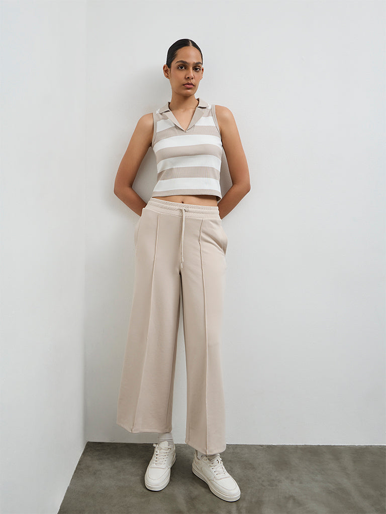 Nuoflexx Taupe High-Rise Track Pants