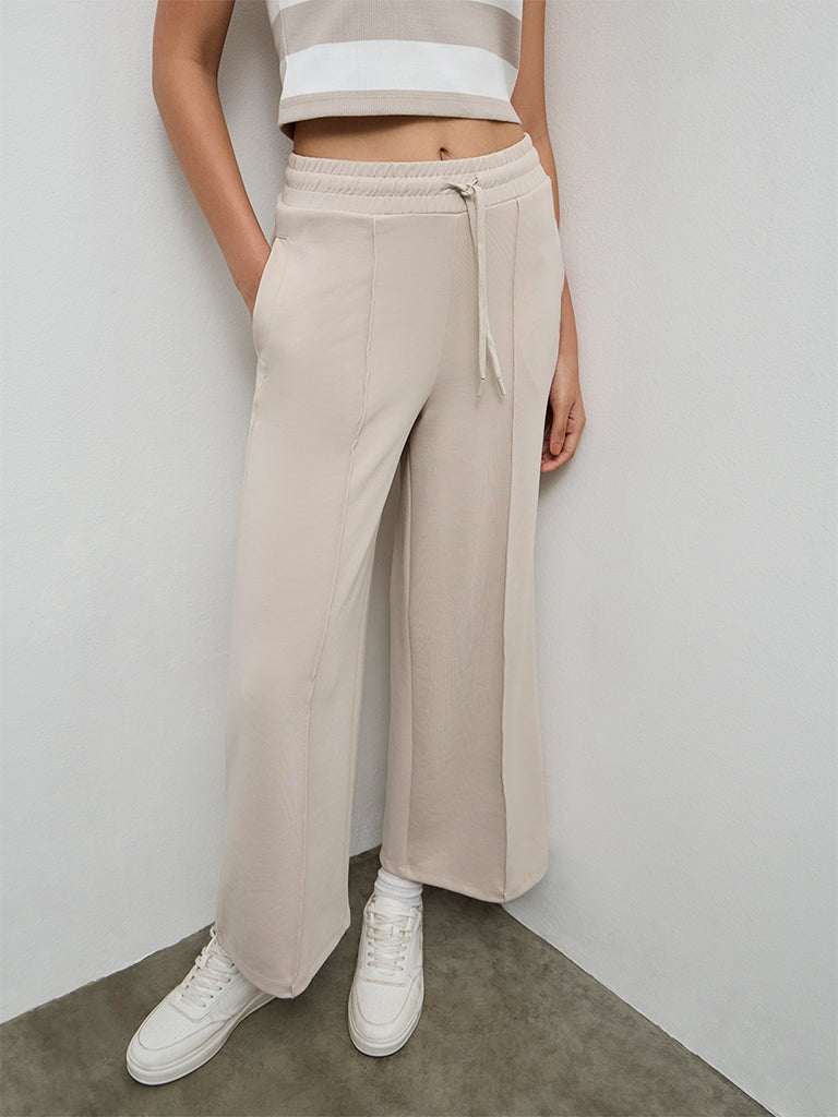 Nuoflexx Taupe High-Rise Track Pants
