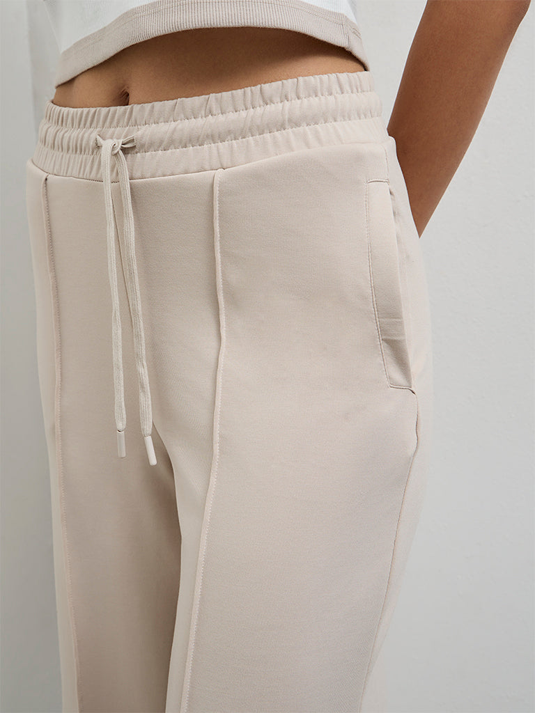 Nuoflexx Taupe High-Rise Track Pants