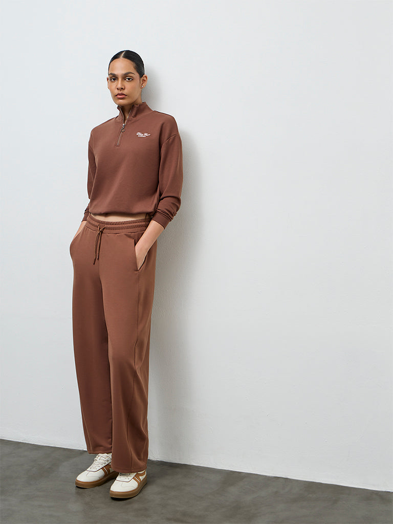 Nuoflexx Brown High-Rise Track Pants