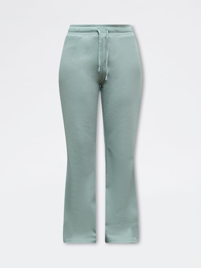 Nuoflexx Sage Solid High-Rise Cotton-Blend Pants