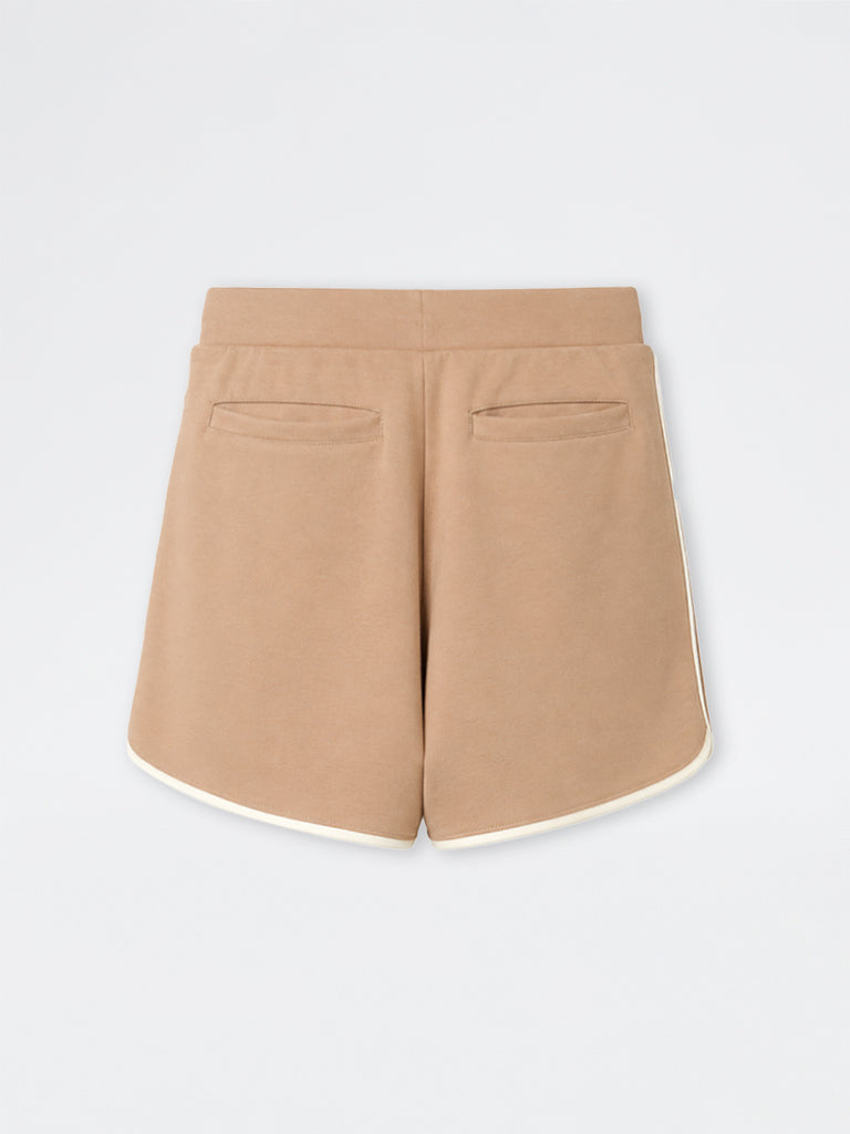 Nuoflexx Beige Solid High-Rise Shorts