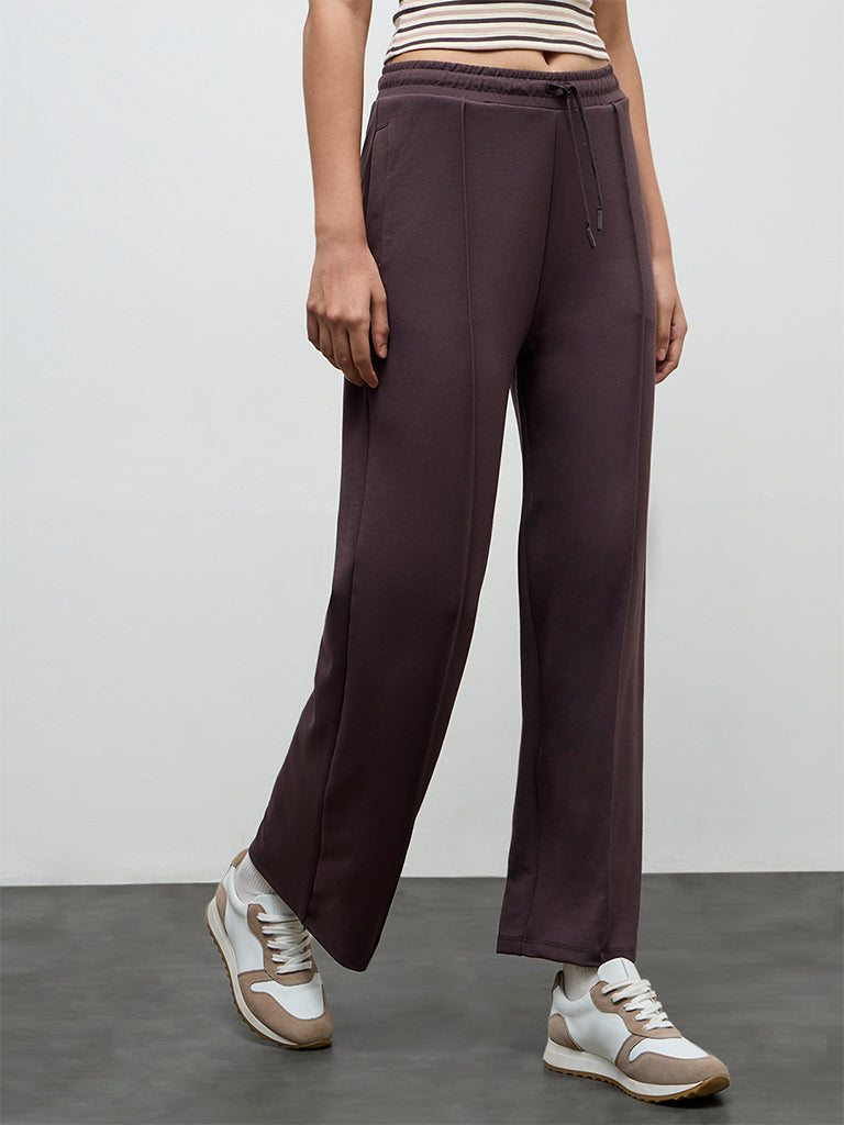 Nuoflexx Dark Brown High-Rise Track Pants