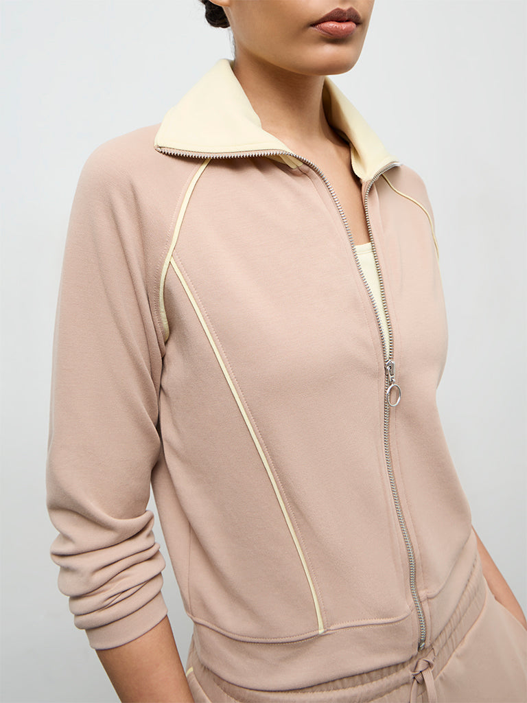Nuoflexx Beige Pipeline-Detailed Jacket