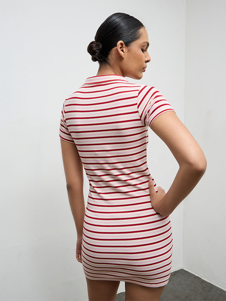 white christmas dresses Striped Bodycon Dress Navy/White Navy/White / Small