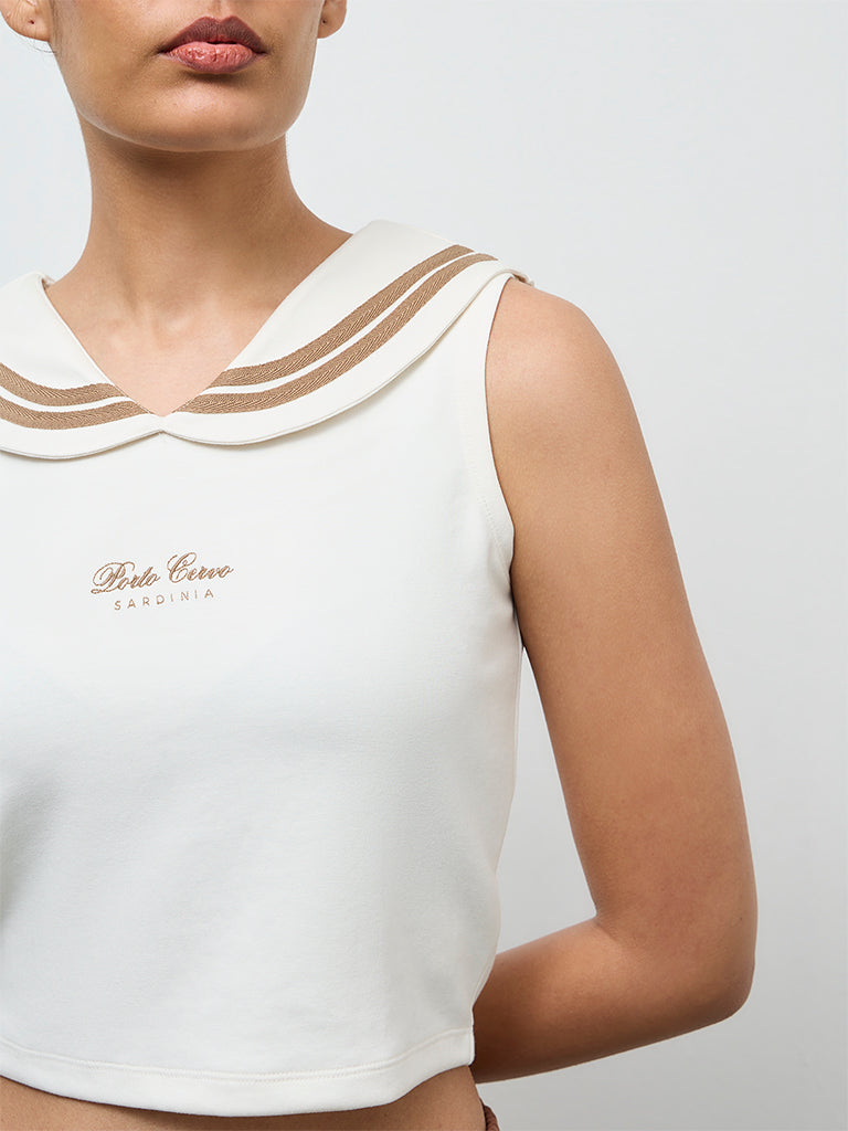 Nuoflexx Cream Text Design Top