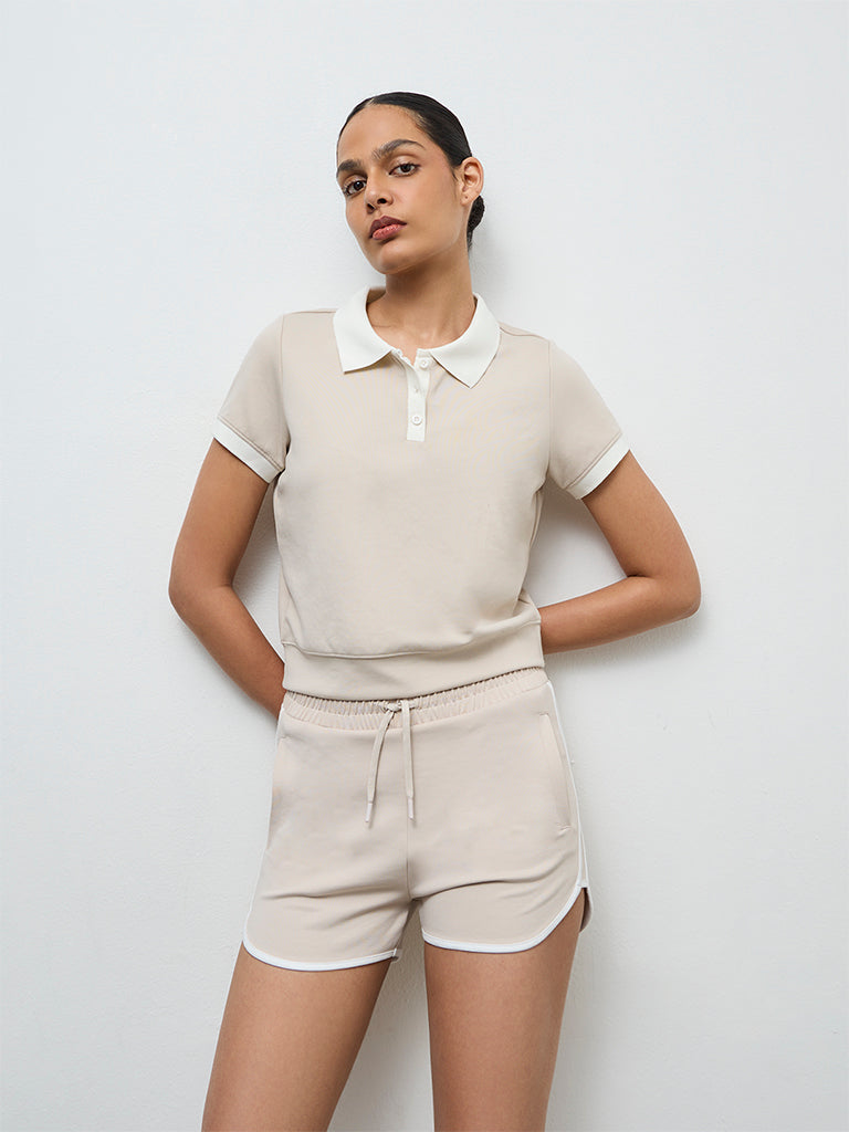 Nuoflexx Beige Polo T-Shirt
