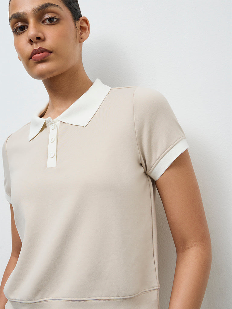 Nuoflexx Beige Polo T-Shirt